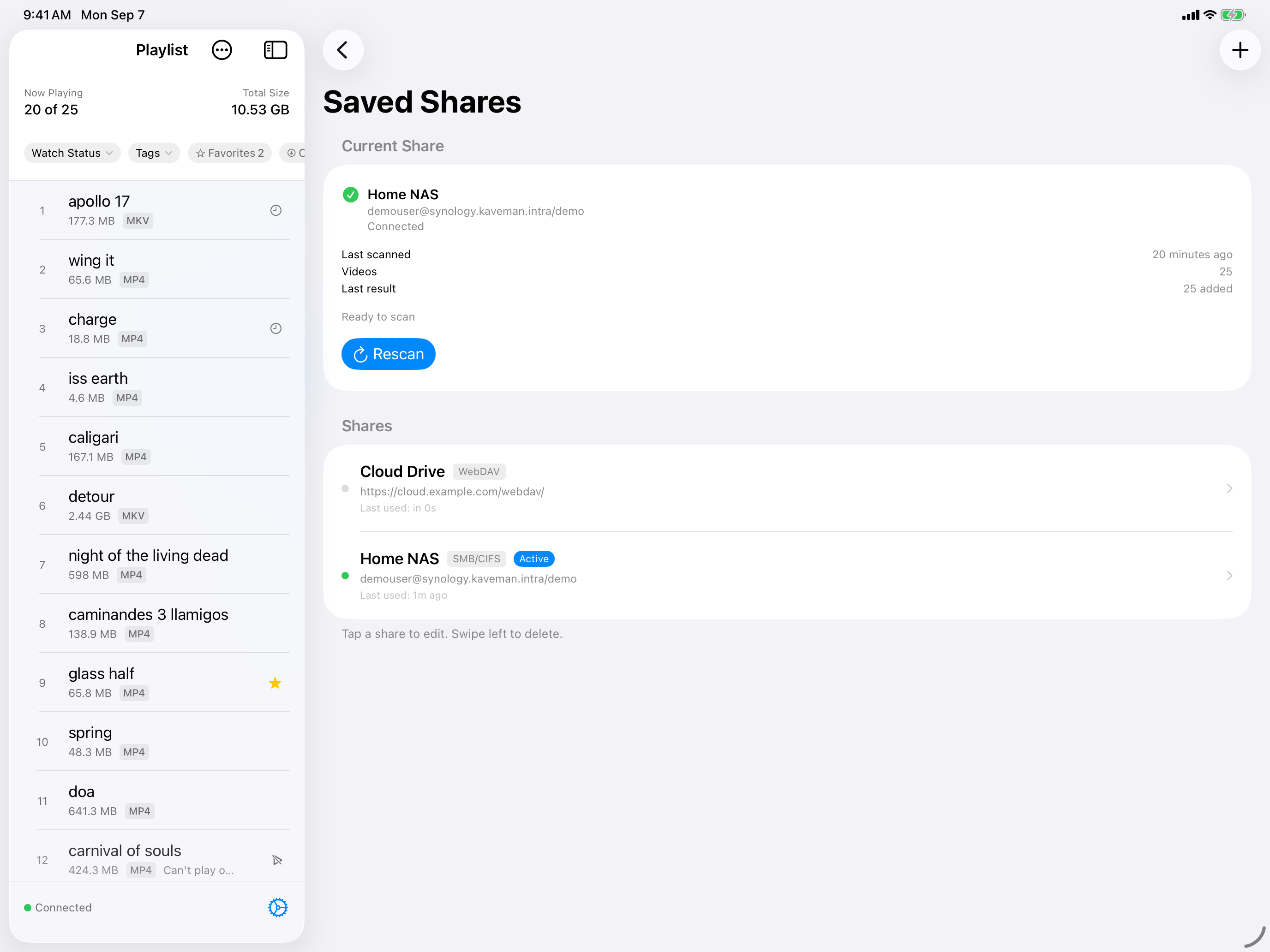 Profiles screenshot