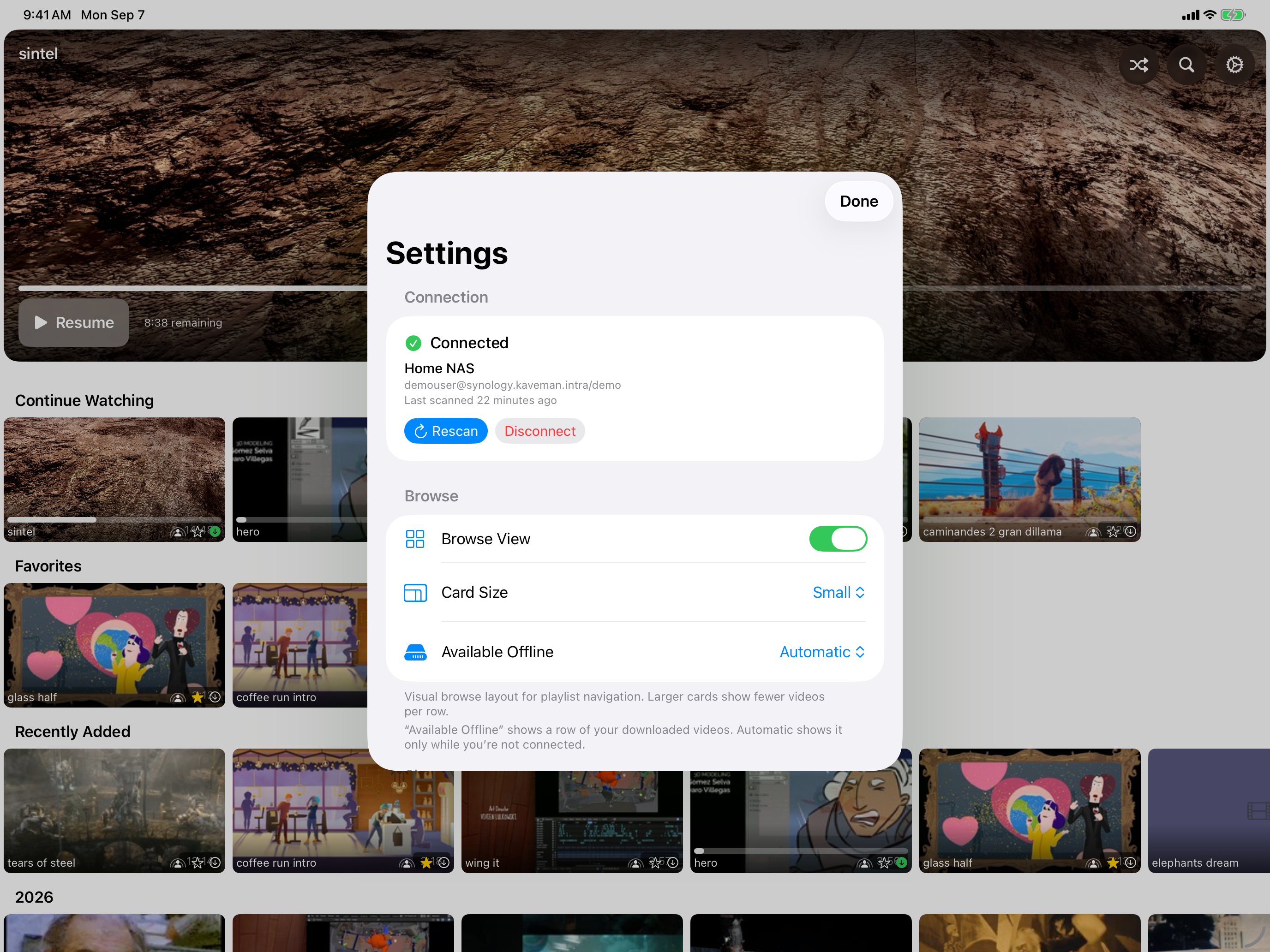 Settings screenshot