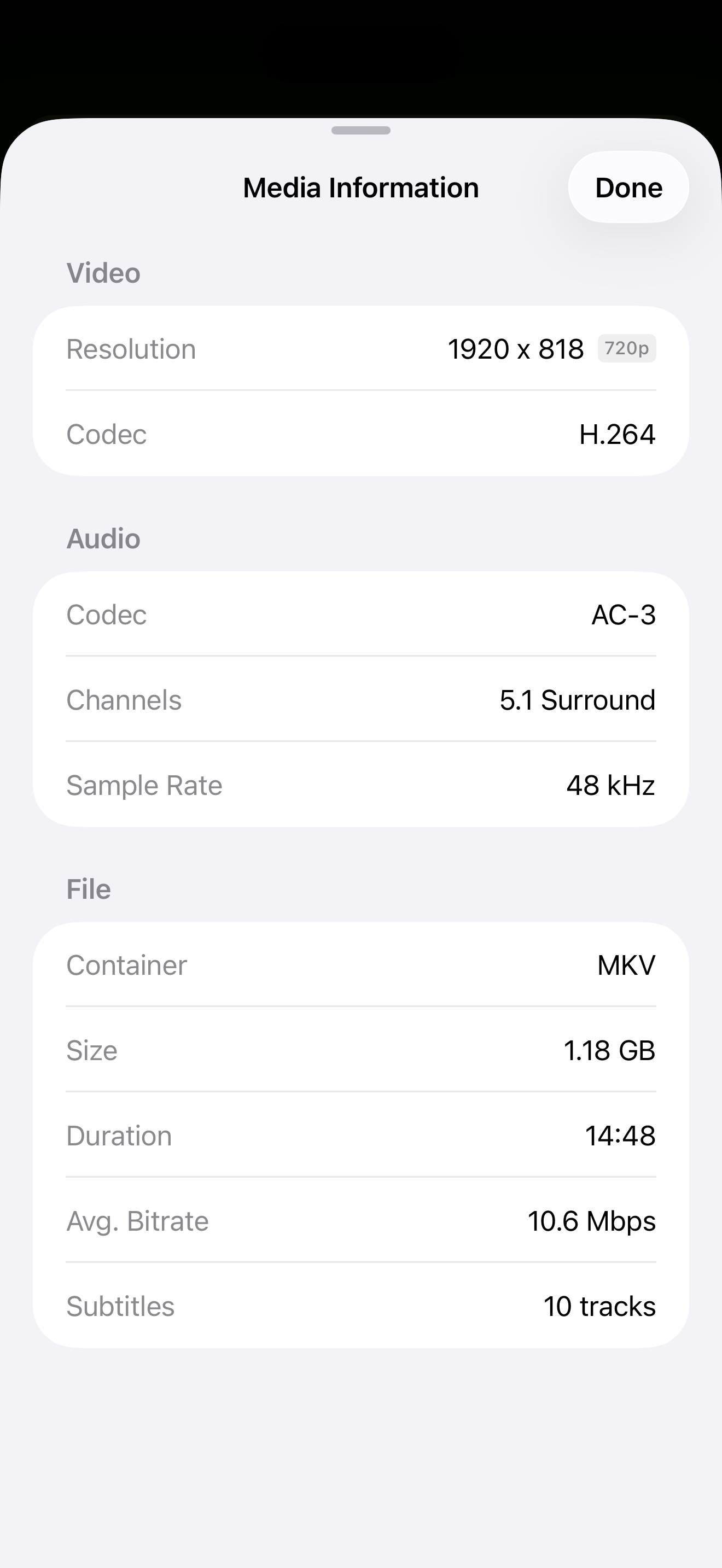 Media Info screenshot
