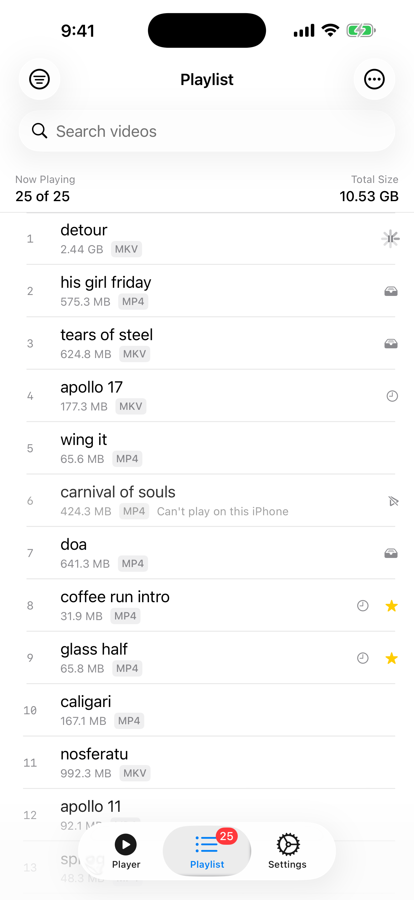 Playlist screenshot