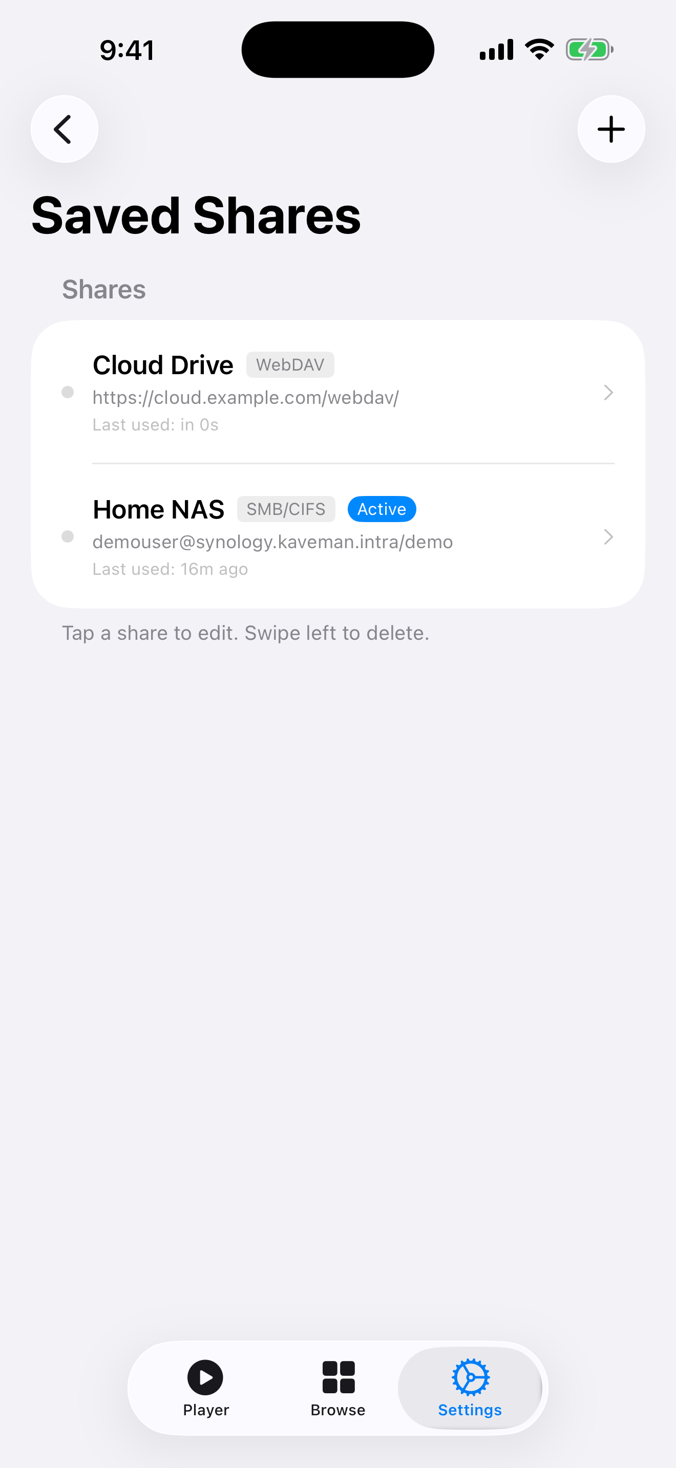 Profiles screenshot