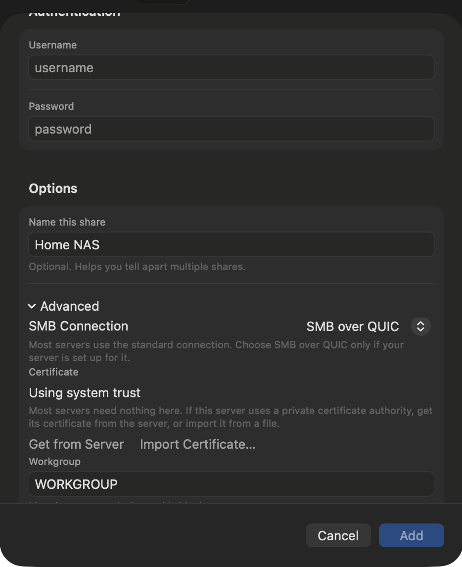 SMB over QUIC screenshot