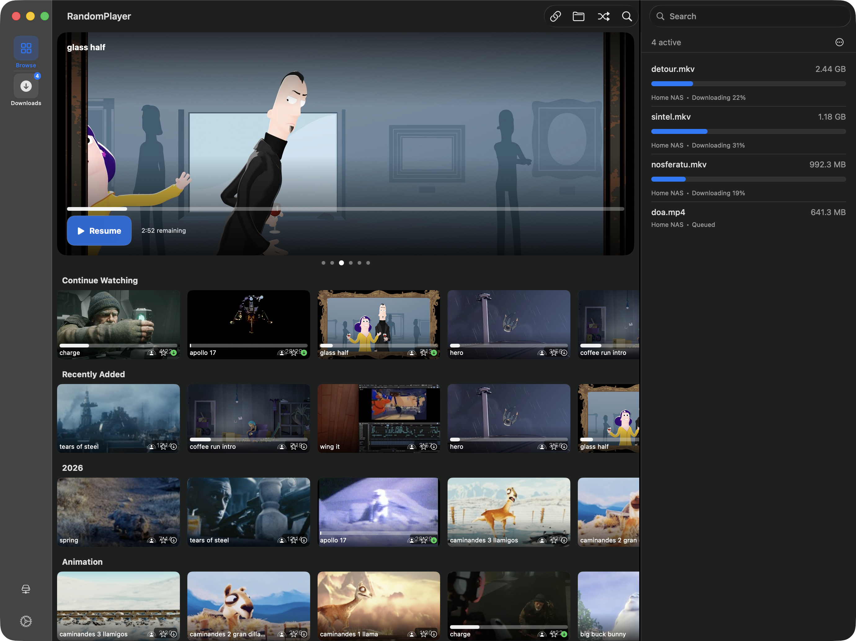 Downloads screenshot