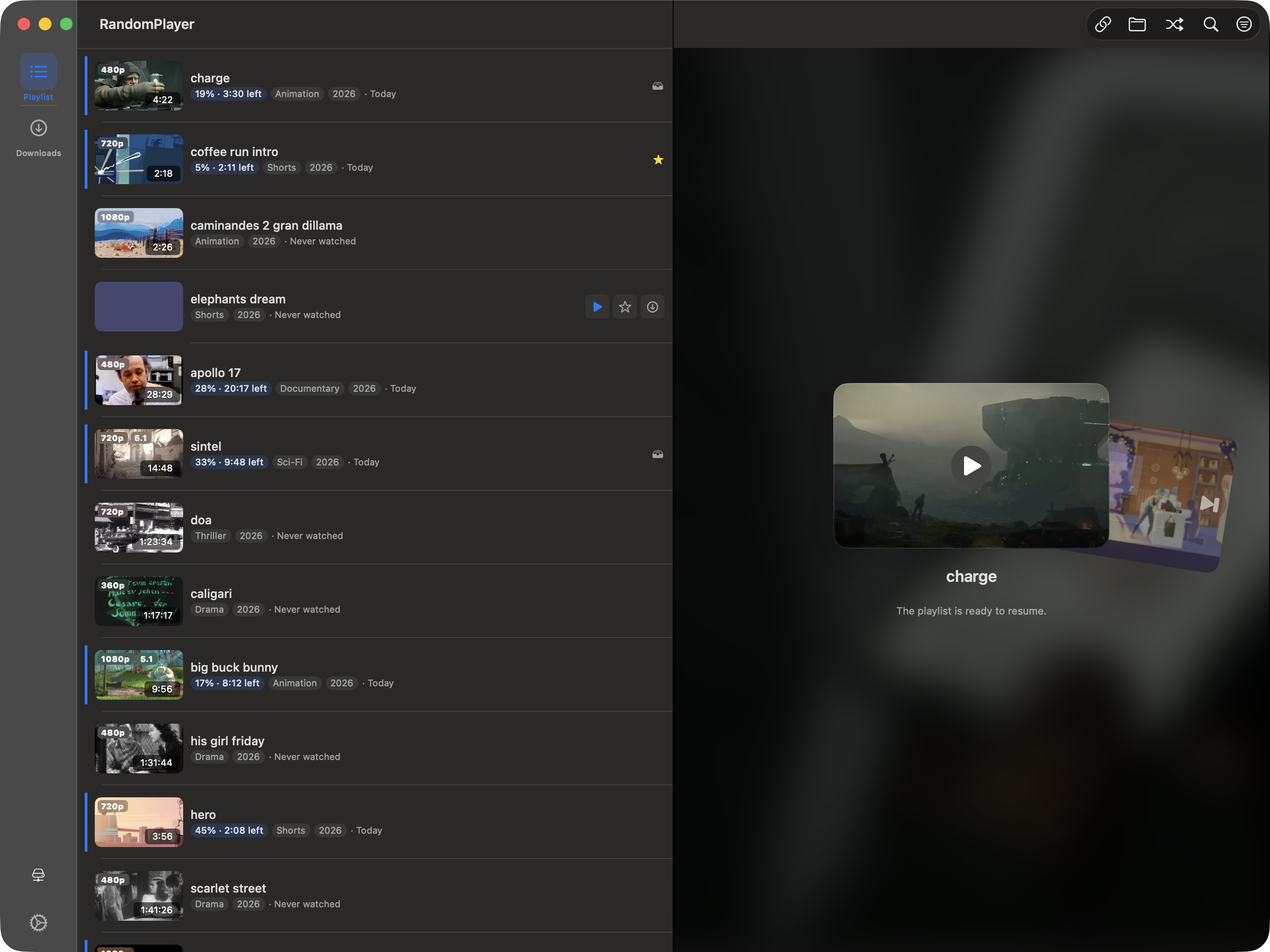 Playlist screenshot